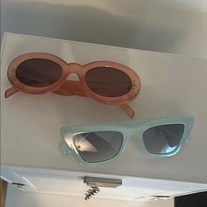 Stylish Oval and Cat Eye Sunglasses Set